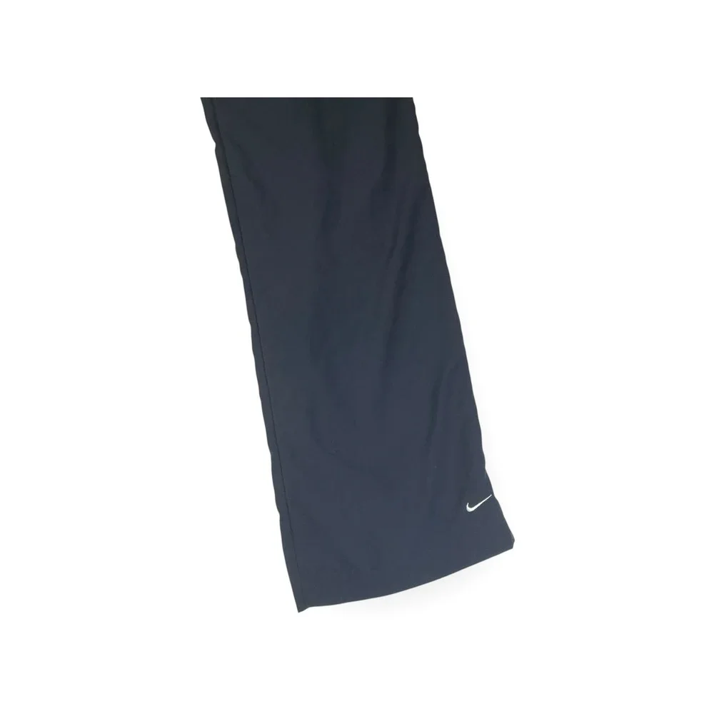 Nike Blue Nylon Athletic Track Pants Joggers Logo Swoosh‎ Pockets Size S Button